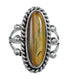 Twisted Sterling Silver Navajo Tiger Eye Ring Size 8-1/4 AX123963